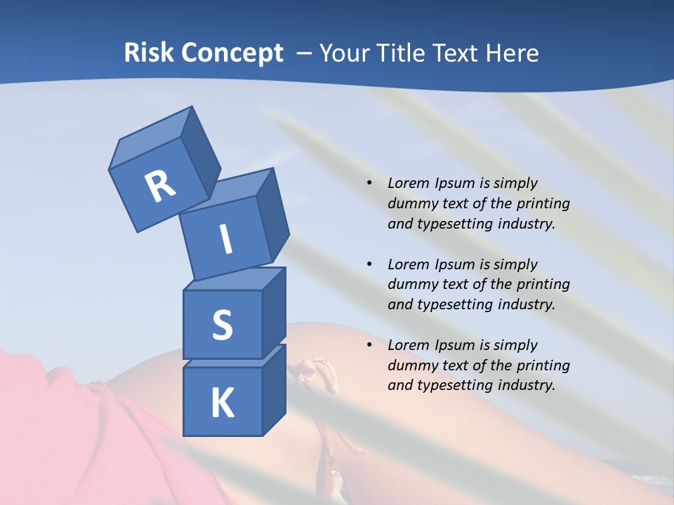 Woman In Kaftan On The Beach With Palm Foliage Foreground PowerPoint Template