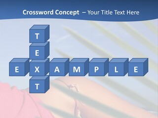 Woman In Kaftan On The Beach With Palm Foliage Foreground PowerPoint Template