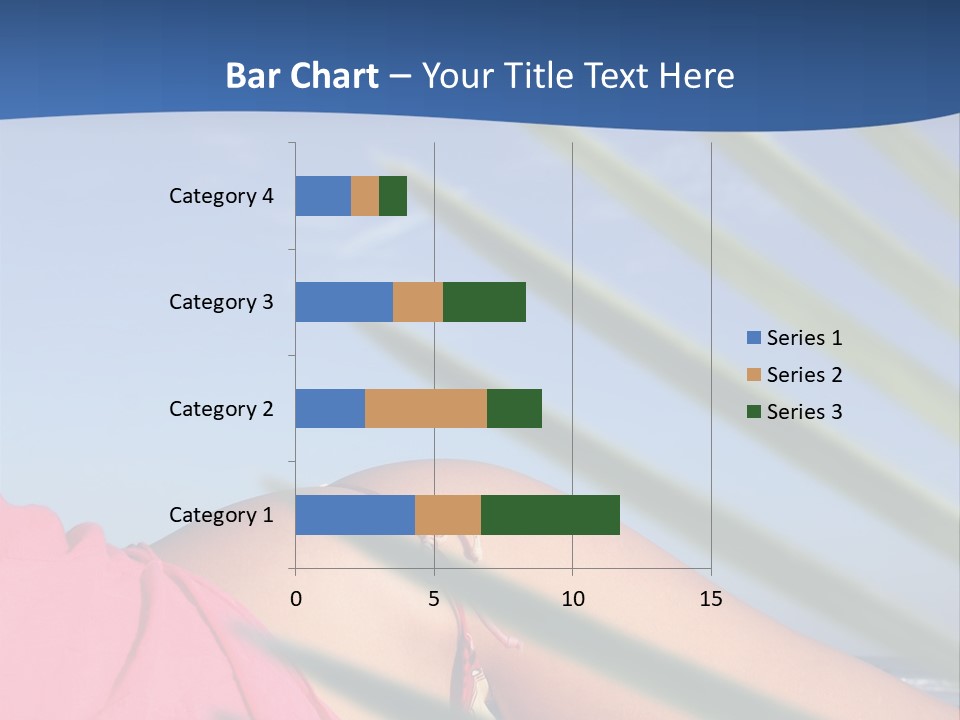 Woman In Kaftan On The Beach With Palm Foliage Foreground PowerPoint Template