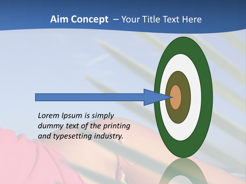 Woman In Kaftan On The Beach With Palm Foliage Foreground PowerPoint Template