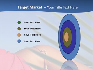 Woman In Kaftan On The Beach With Palm Foliage Foreground PowerPoint Template