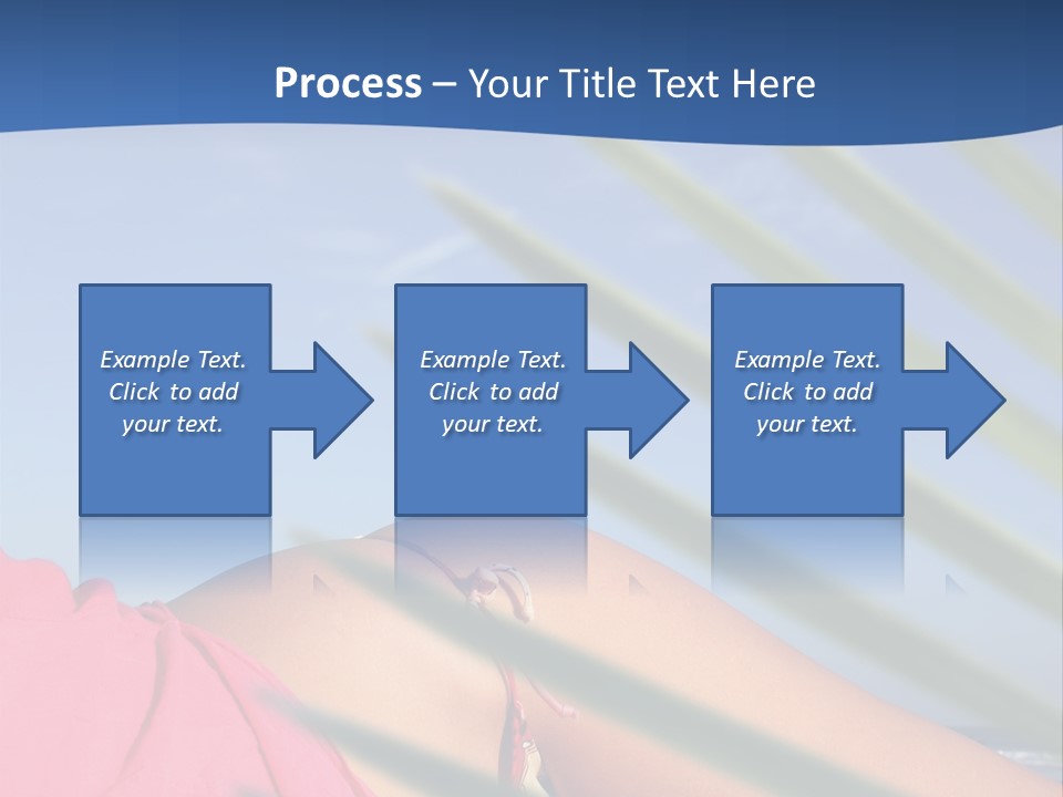 Woman In Kaftan On The Beach With Palm Foliage Foreground PowerPoint Template