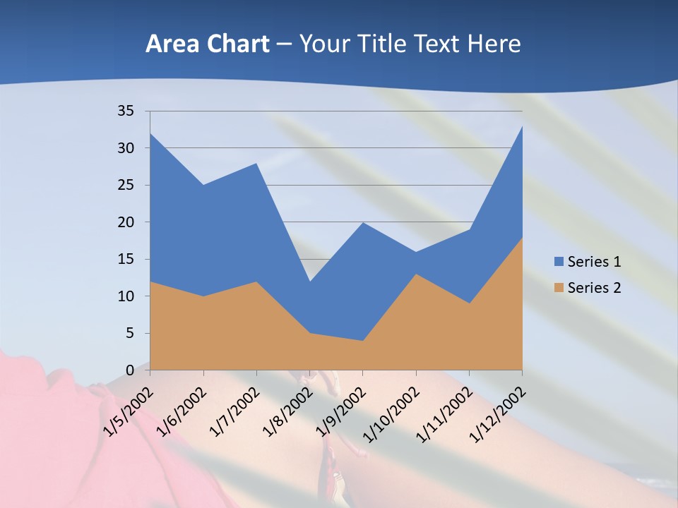 Woman In Kaftan On The Beach With Palm Foliage Foreground PowerPoint Template