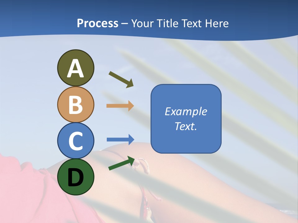 Woman In Kaftan On The Beach With Palm Foliage Foreground PowerPoint Template