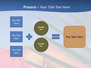 Woman In Kaftan On The Beach With Palm Foliage Foreground PowerPoint Template