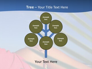 Woman In Kaftan On The Beach With Palm Foliage Foreground PowerPoint Template