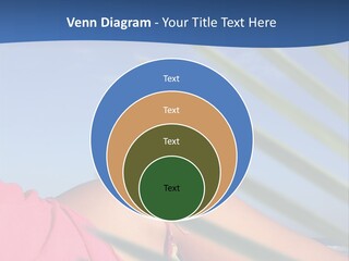 Woman In Kaftan On The Beach With Palm Foliage Foreground PowerPoint Template