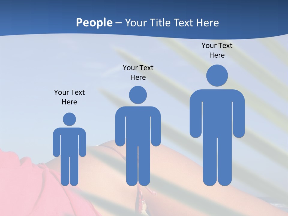 Woman In Kaftan On The Beach With Palm Foliage Foreground PowerPoint Template