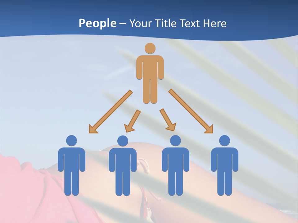 Woman In Kaftan On The Beach With Palm Foliage Foreground PowerPoint Template