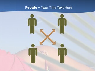 Woman In Kaftan On The Beach With Palm Foliage Foreground PowerPoint Template