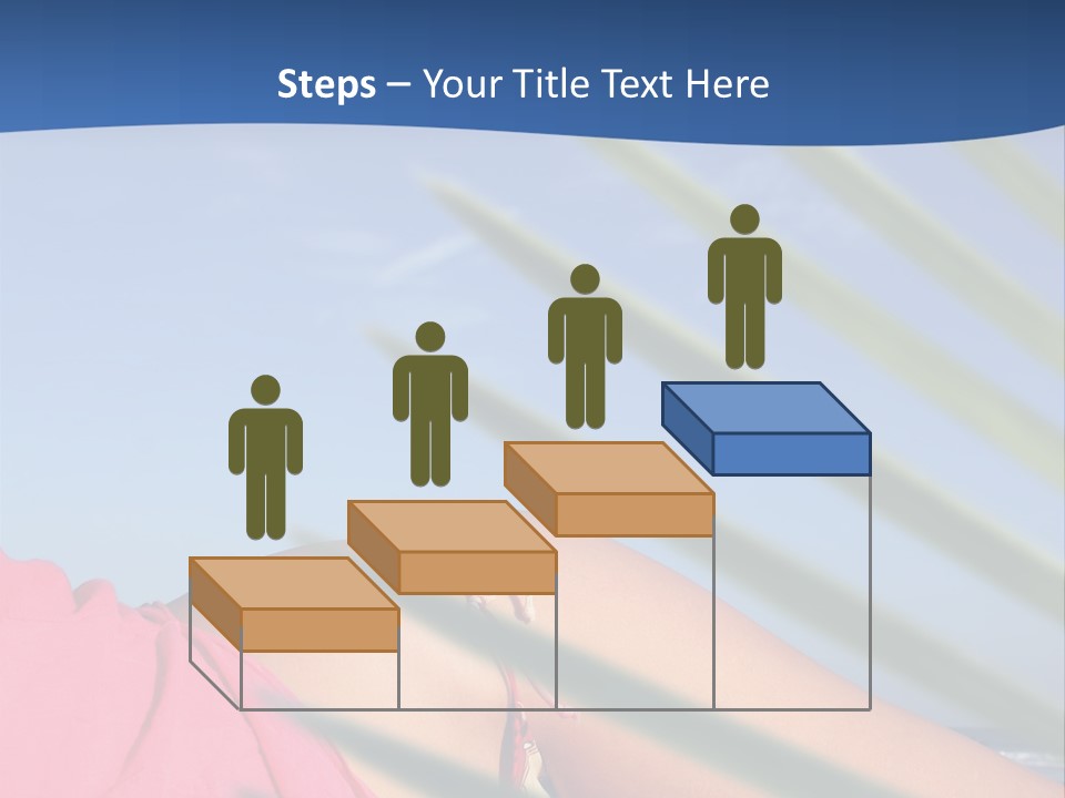 Woman In Kaftan On The Beach With Palm Foliage Foreground PowerPoint Template