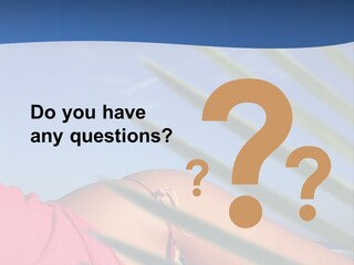 Woman In Kaftan On The Beach With Palm Foliage Foreground PowerPoint Template