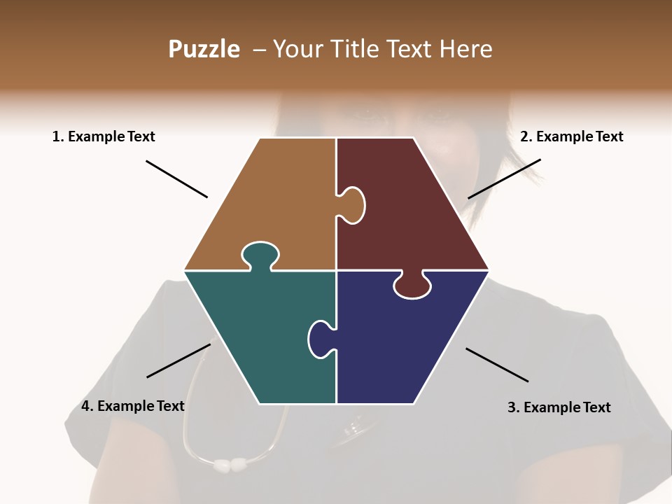 Attractive Young Brunette Hispanic Woman Health Care Worker With A Smiling Friendly Expression On White PowerPoint Template