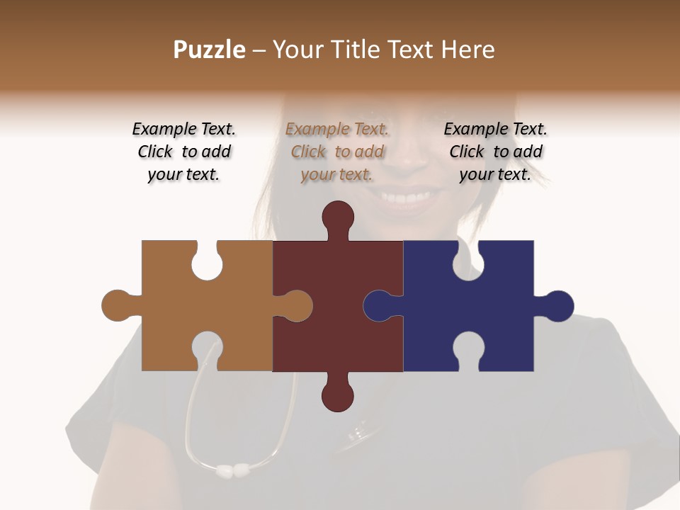 Attractive Young Brunette Hispanic Woman Health Care Worker With A Smiling Friendly Expression On White PowerPoint Template