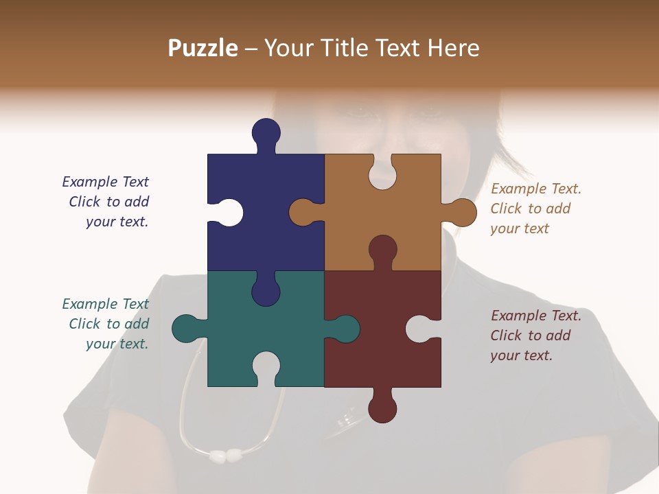 Attractive Young Brunette Hispanic Woman Health Care Worker With A Smiling Friendly Expression On White PowerPoint Template