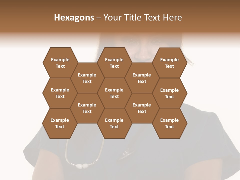 Attractive Young Brunette Hispanic Woman Health Care Worker With A Smiling Friendly Expression On White PowerPoint Template