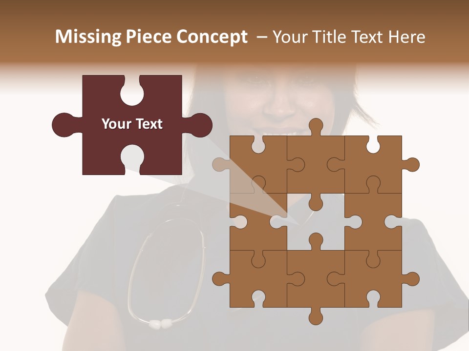 Attractive Young Brunette Hispanic Woman Health Care Worker With A Smiling Friendly Expression On White PowerPoint Template