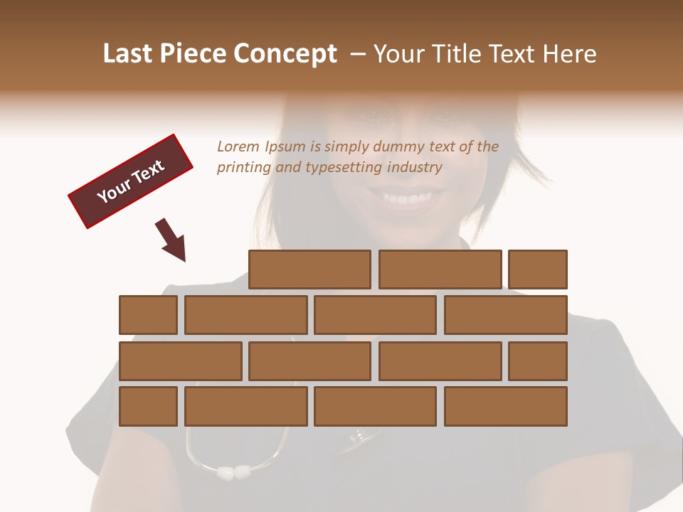 Attractive Young Brunette Hispanic Woman Health Care Worker With A Smiling Friendly Expression On White PowerPoint Template