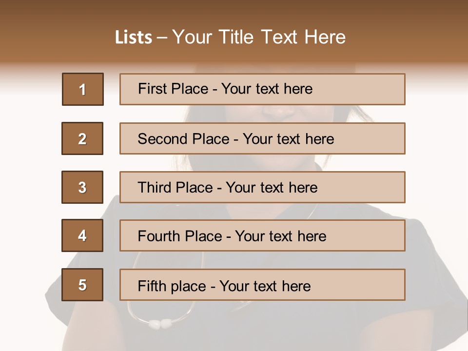 Attractive Young Brunette Hispanic Woman Health Care Worker With A Smiling Friendly Expression On White PowerPoint Template