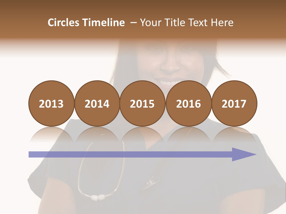 Attractive Young Brunette Hispanic Woman Health Care Worker With A Smiling Friendly Expression On White PowerPoint Template