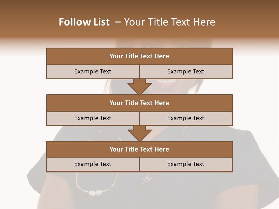 Attractive Young Brunette Hispanic Woman Health Care Worker With A Smiling Friendly Expression On White PowerPoint Template