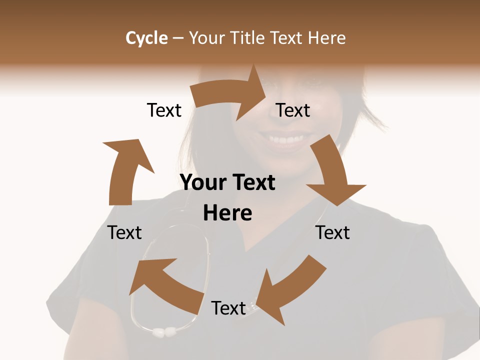 Attractive Young Brunette Hispanic Woman Health Care Worker With A Smiling Friendly Expression On White PowerPoint Template