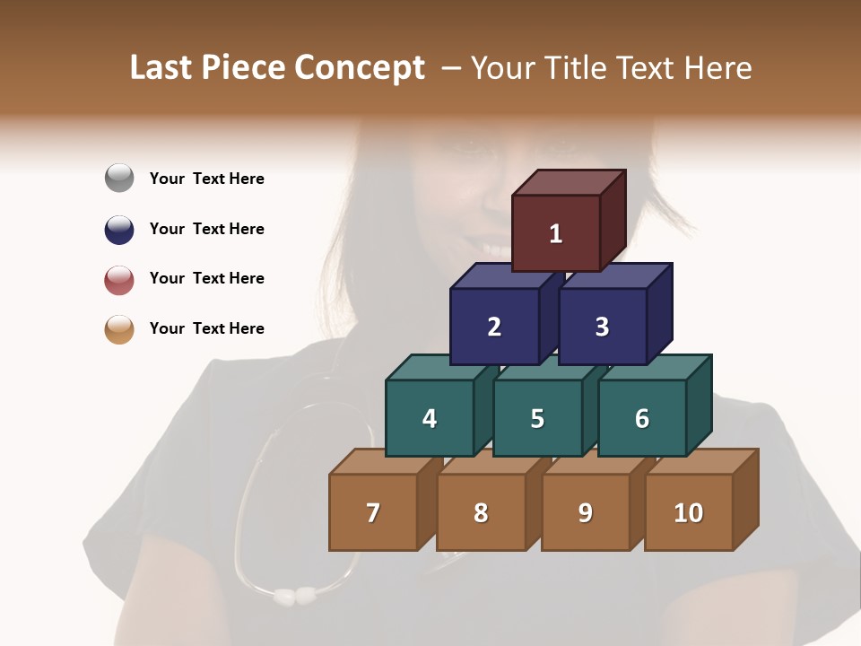 Attractive Young Brunette Hispanic Woman Health Care Worker With A Smiling Friendly Expression On White PowerPoint Template