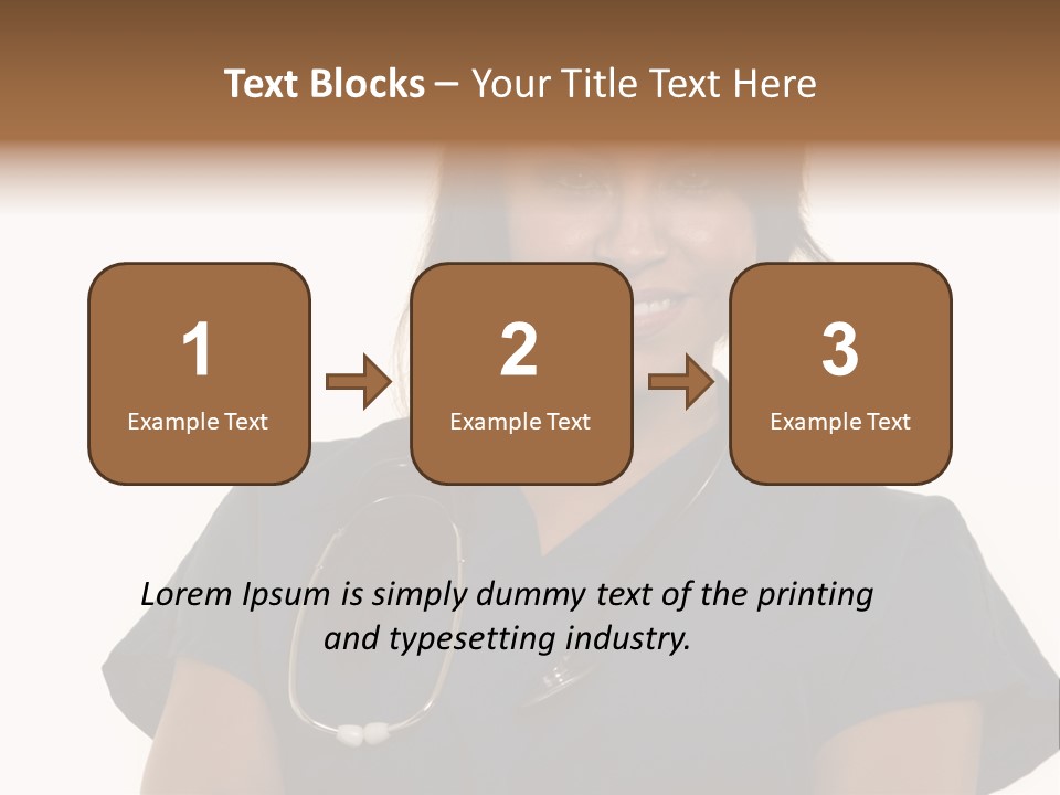 Attractive Young Brunette Hispanic Woman Health Care Worker With A Smiling Friendly Expression On White PowerPoint Template