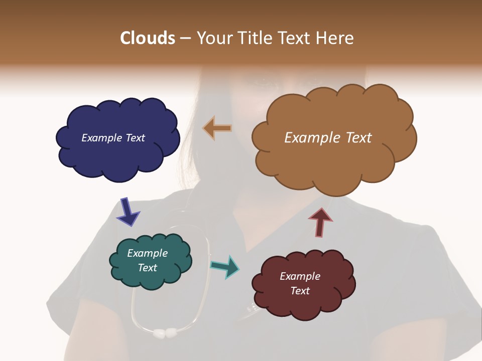 Attractive Young Brunette Hispanic Woman Health Care Worker With A Smiling Friendly Expression On White PowerPoint Template