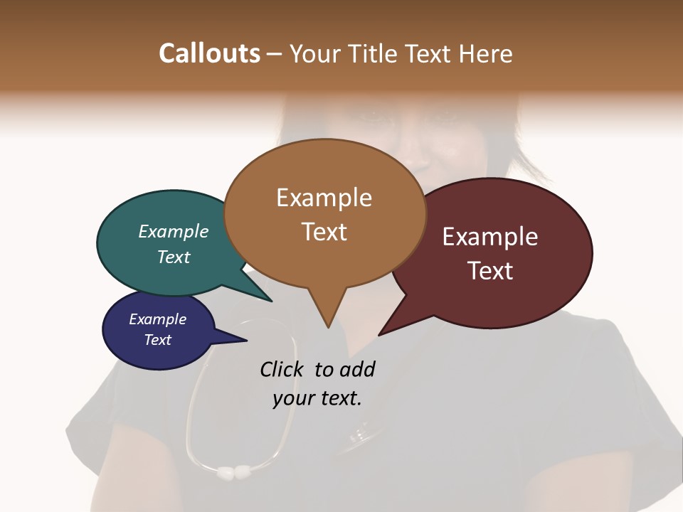 Attractive Young Brunette Hispanic Woman Health Care Worker With A Smiling Friendly Expression On White PowerPoint Template