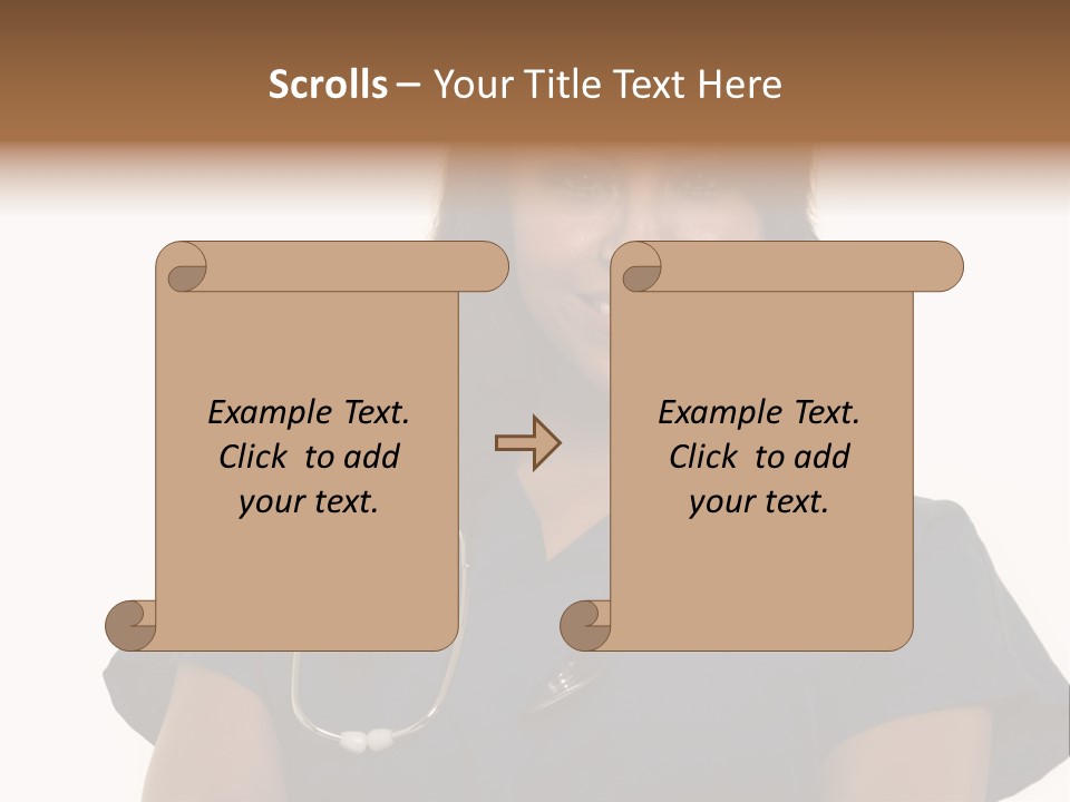 Attractive Young Brunette Hispanic Woman Health Care Worker With A Smiling Friendly Expression On White PowerPoint Template