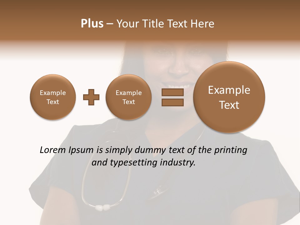 Attractive Young Brunette Hispanic Woman Health Care Worker With A Smiling Friendly Expression On White PowerPoint Template