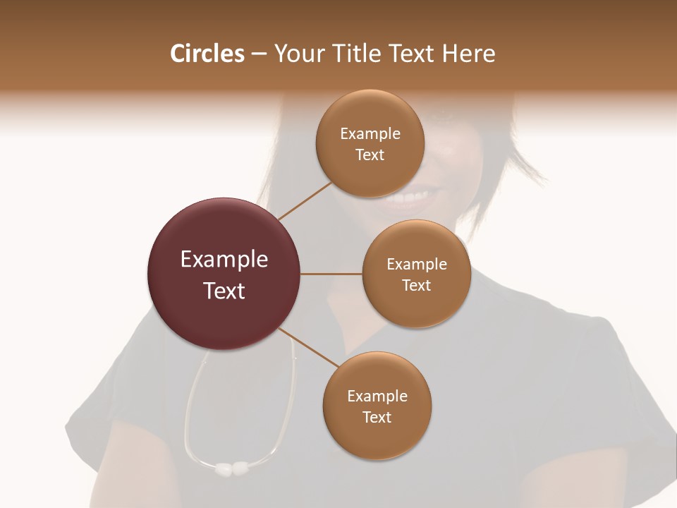 Attractive Young Brunette Hispanic Woman Health Care Worker With A Smiling Friendly Expression On White PowerPoint Template