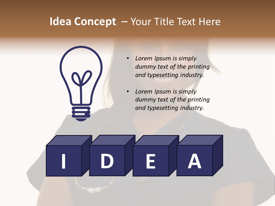 Attractive Young Brunette Hispanic Woman Health Care Worker With A Smiling Friendly Expression On White PowerPoint Template