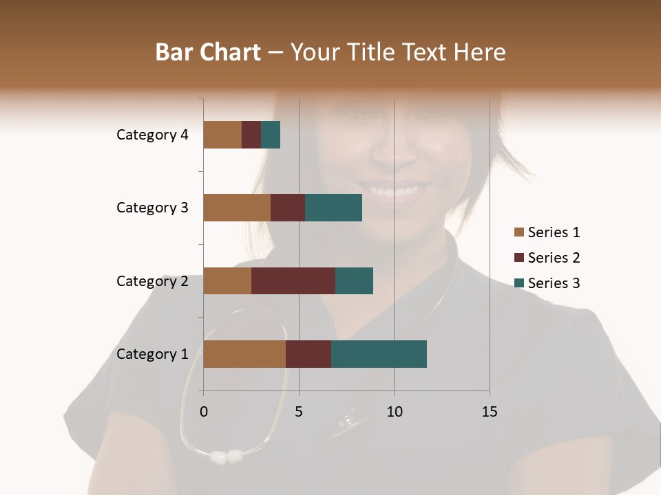 Attractive Young Brunette Hispanic Woman Health Care Worker With A Smiling Friendly Expression On White PowerPoint Template