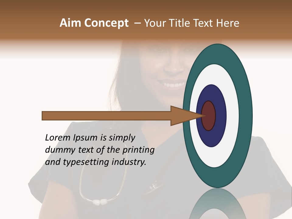 Attractive Young Brunette Hispanic Woman Health Care Worker With A Smiling Friendly Expression On White PowerPoint Template