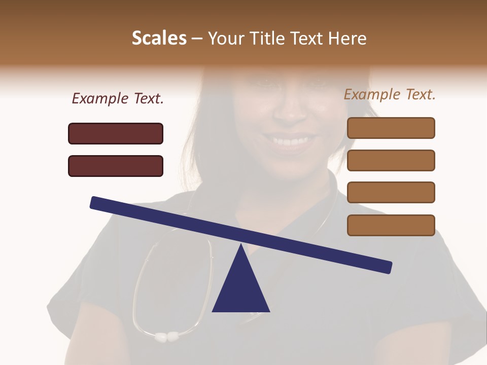 Attractive Young Brunette Hispanic Woman Health Care Worker With A Smiling Friendly Expression On White PowerPoint Template