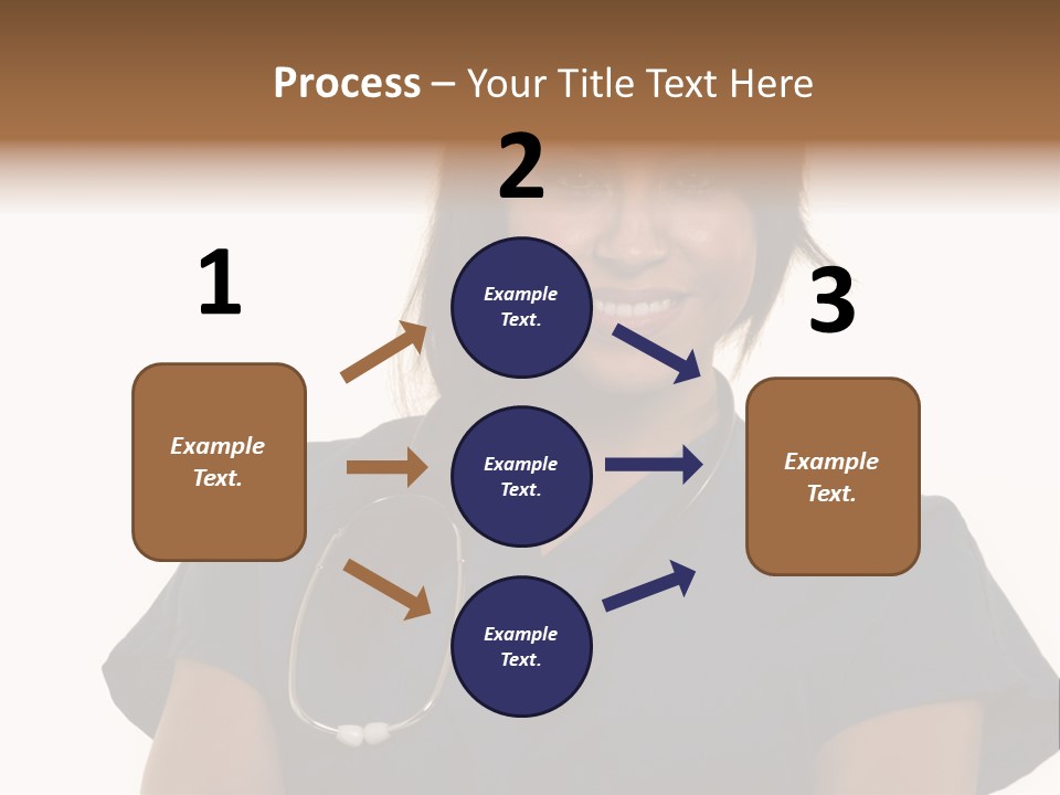 Attractive Young Brunette Hispanic Woman Health Care Worker With A Smiling Friendly Expression On White PowerPoint Template