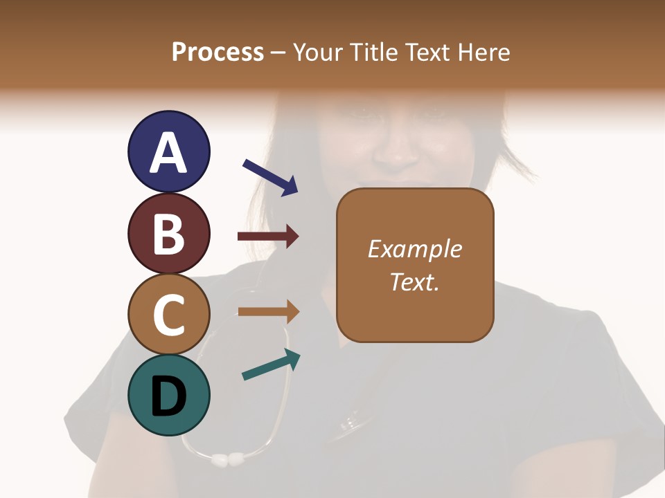 Attractive Young Brunette Hispanic Woman Health Care Worker With A Smiling Friendly Expression On White PowerPoint Template