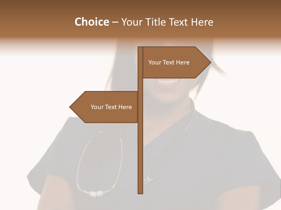 Attractive Young Brunette Hispanic Woman Health Care Worker With A Smiling Friendly Expression On White PowerPoint Template