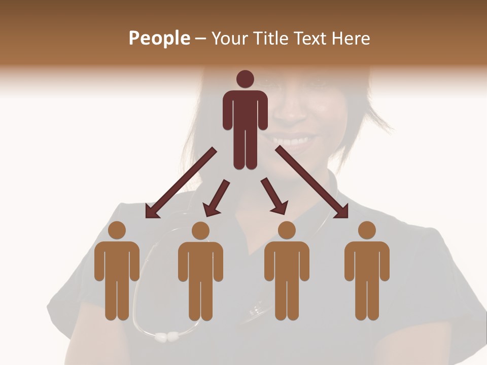 Attractive Young Brunette Hispanic Woman Health Care Worker With A Smiling Friendly Expression On White PowerPoint Template