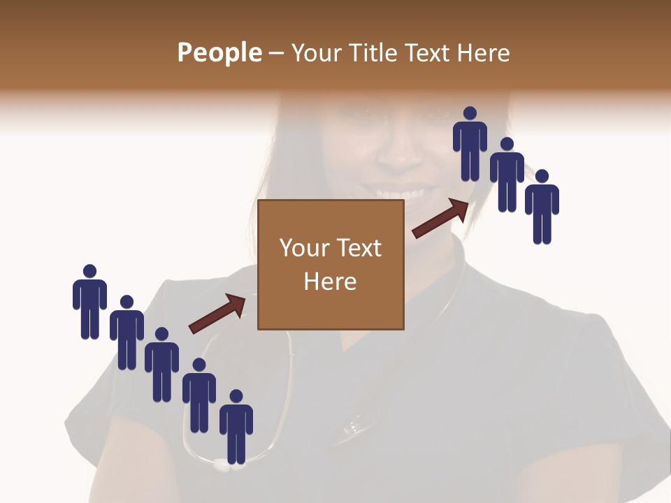 Attractive Young Brunette Hispanic Woman Health Care Worker With A Smiling Friendly Expression On White PowerPoint Template