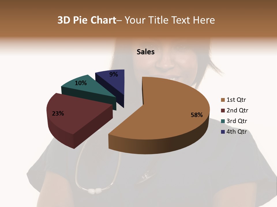 Attractive Young Brunette Hispanic Woman Health Care Worker With A Smiling Friendly Expression On White PowerPoint Template