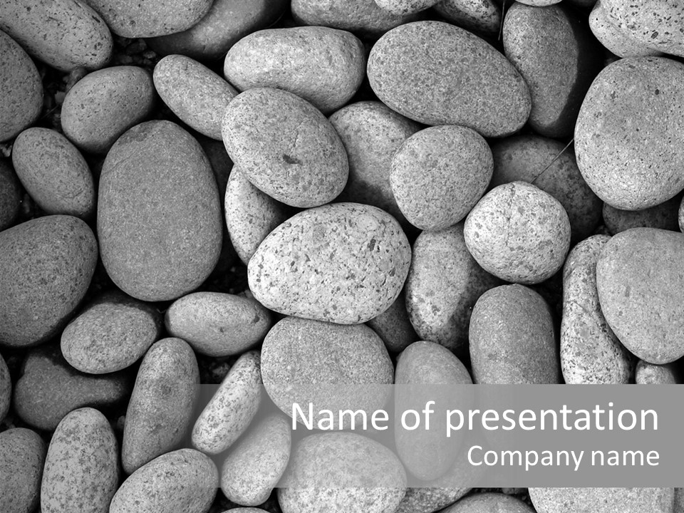 Pebble Stone Pool(B&W) PowerPoint Template