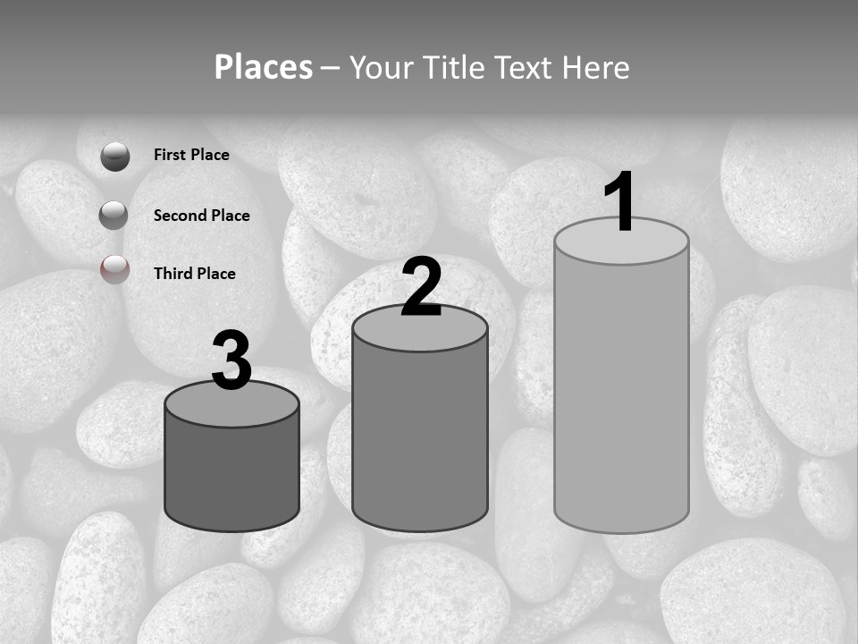 Pebble Stone Pool(B&W) PowerPoint Template