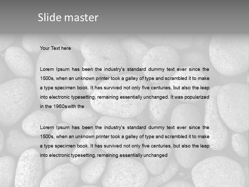 Pebble Stone Pool(B&W) PowerPoint Template