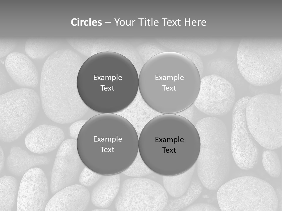Pebble Stone Pool(B&W) PowerPoint Template