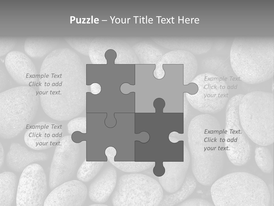 Pebble Stone Pool(B&W) PowerPoint Template