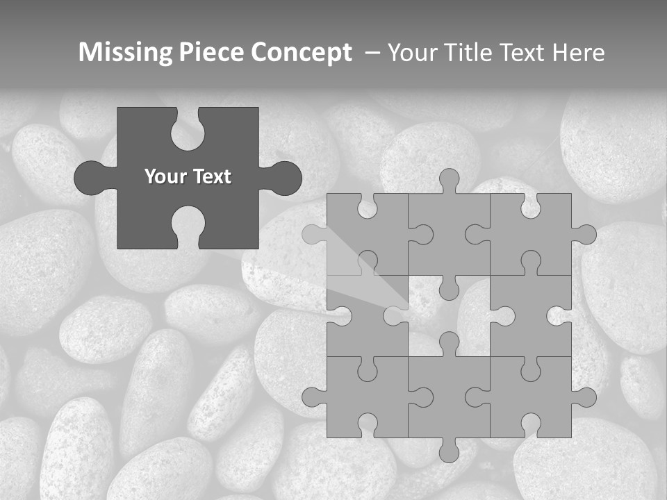 Pebble Stone Pool(B&W) PowerPoint Template