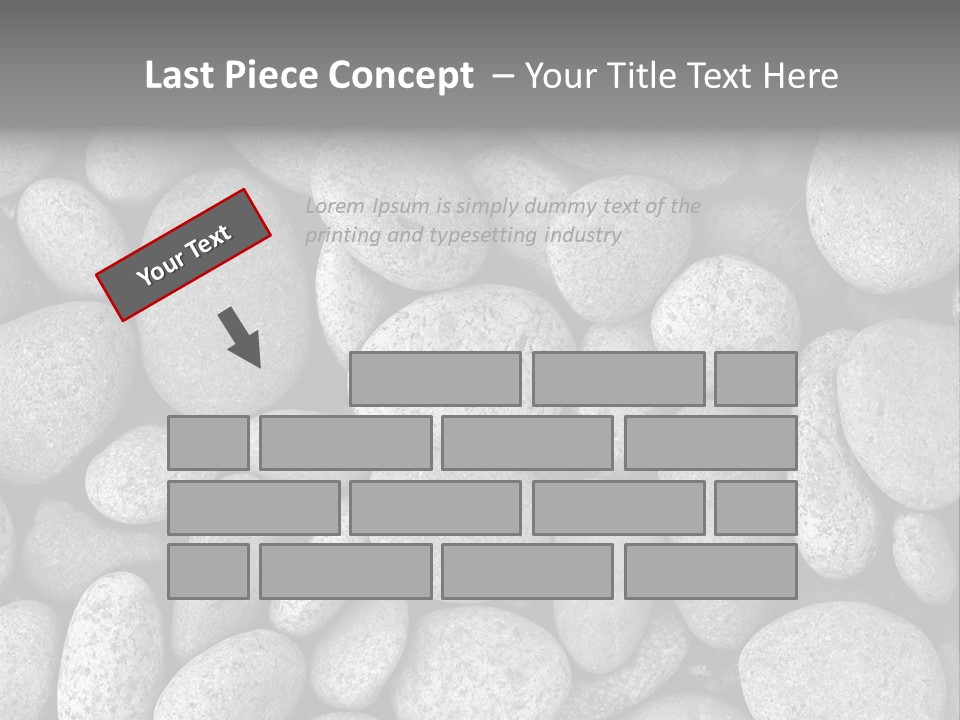 Pebble Stone Pool(B&W) PowerPoint Template